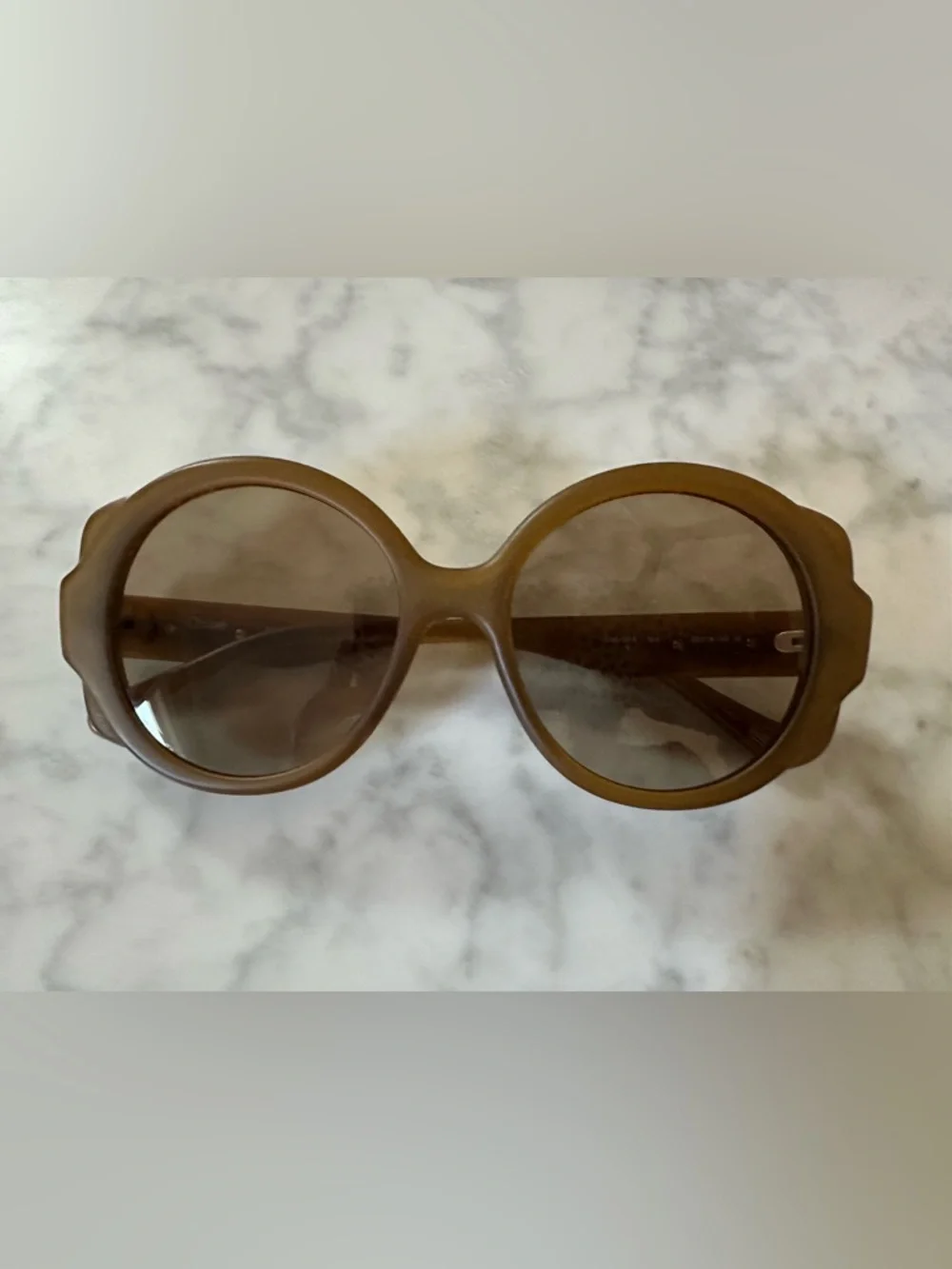 Chloé Mirtha CH0120S Oversized Round Sunglasses Brown Yellow Acetate $340 - Picture 3 of 10